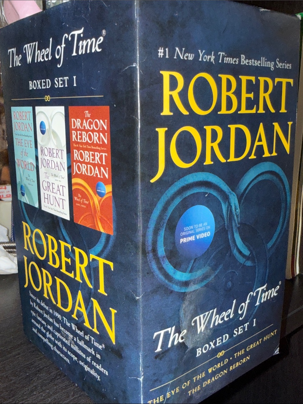 Robert Jordan The Wheel of Time Boxed Set I - Navy Blue with Yellow Text